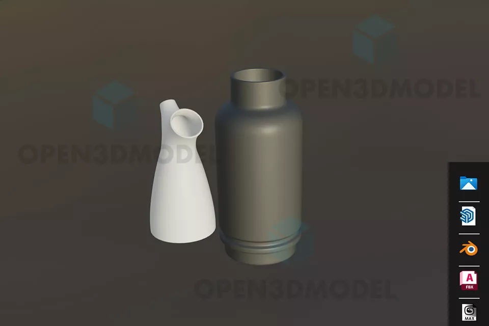White Vase, Black Bottle, Bathroom Set 3d model White Vase, Black Bottle, Bathroom Set 3d model
