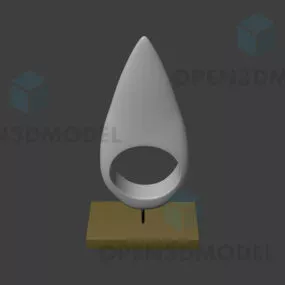 Drop Water Sculpture Furniture On Wood Stand 3d model