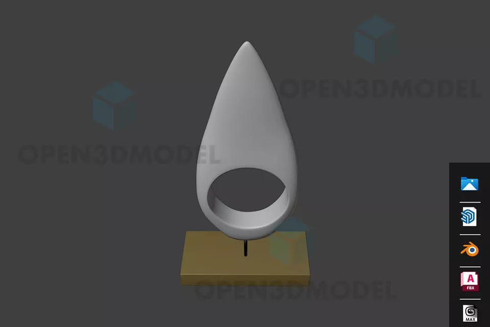 Drop Water Sculpture Furniture On Wood Stand 3d model Drop Water Sculpture Furniture On Wood Stand 3d model
