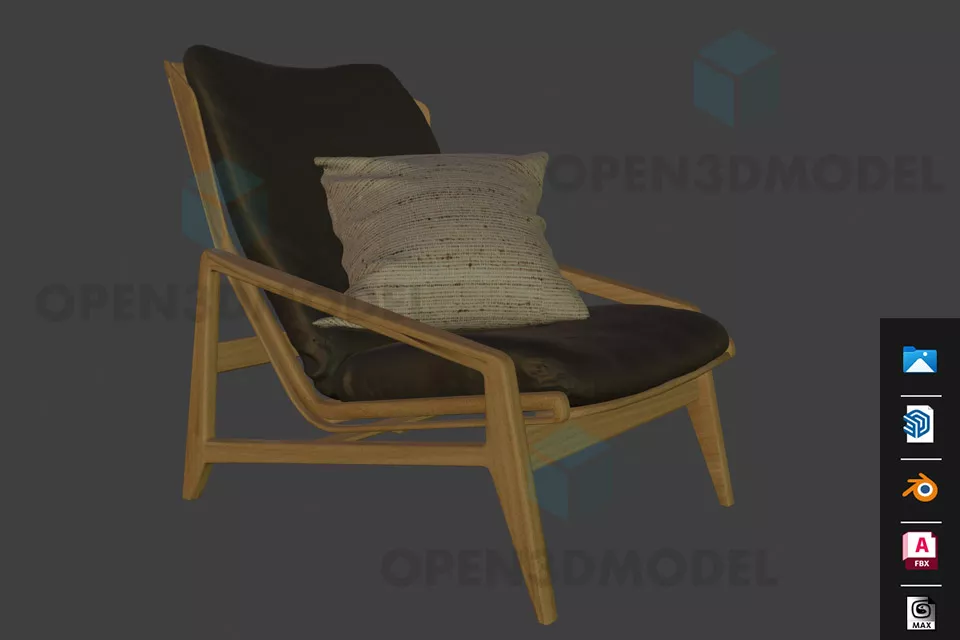 Salon Egg Armchair With Fixed Stand 3d model