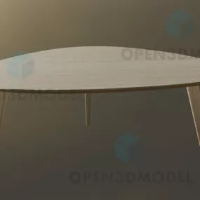 Wooden Oval Table, Modernism Table 3d model