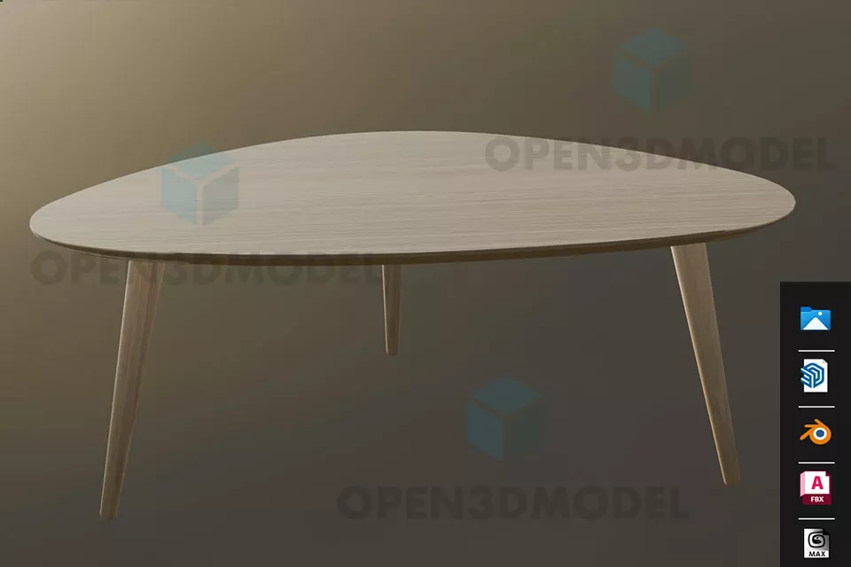 Square Glass Table With Curved Legs 3d model