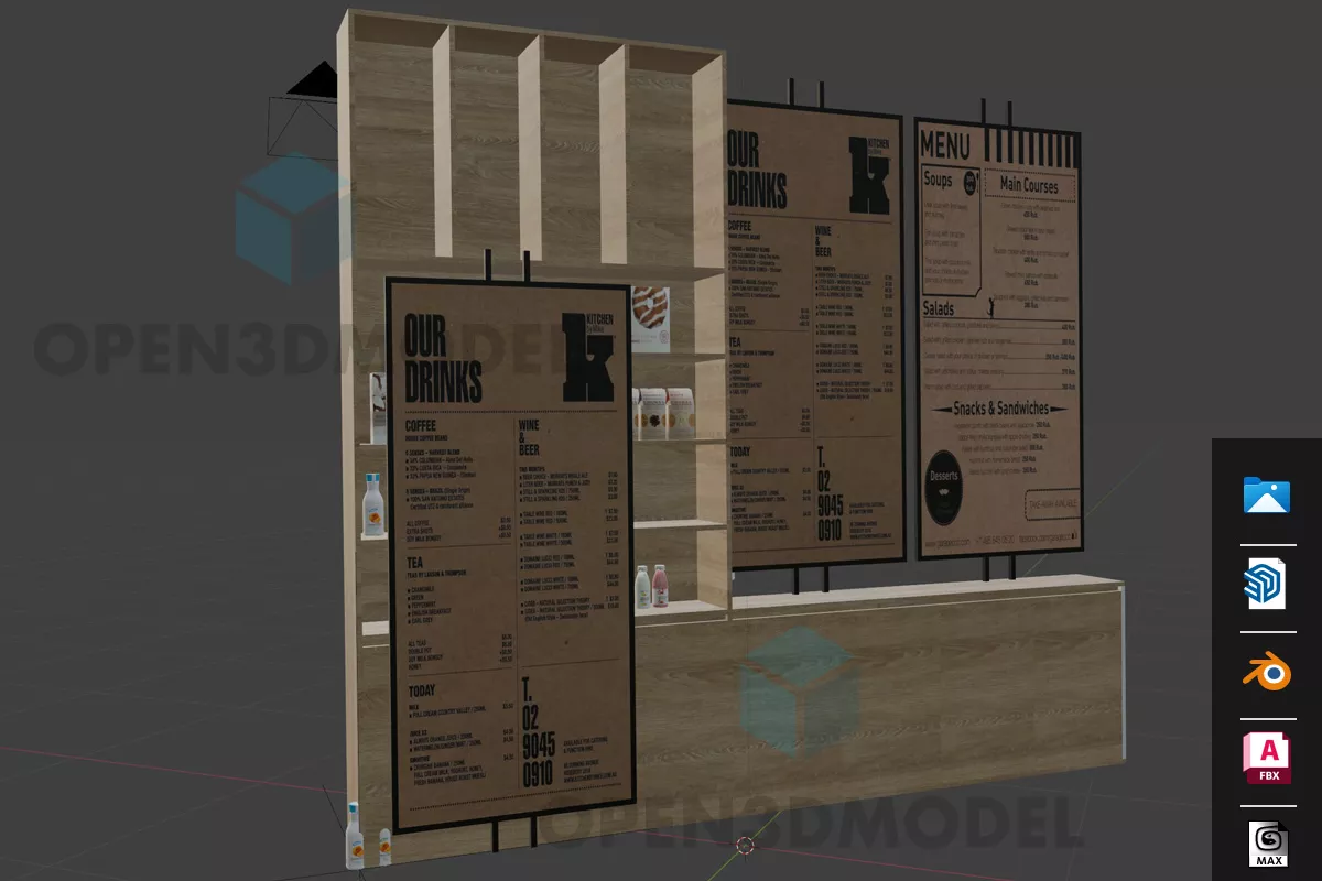 Antique Cabinet With Carved Decoration 3d model