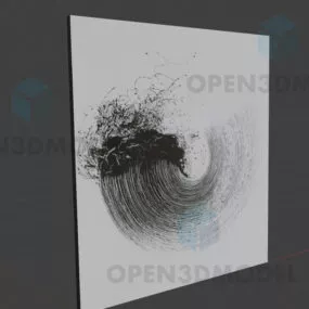 Wave Photo Painting Frame Decorative 3d model