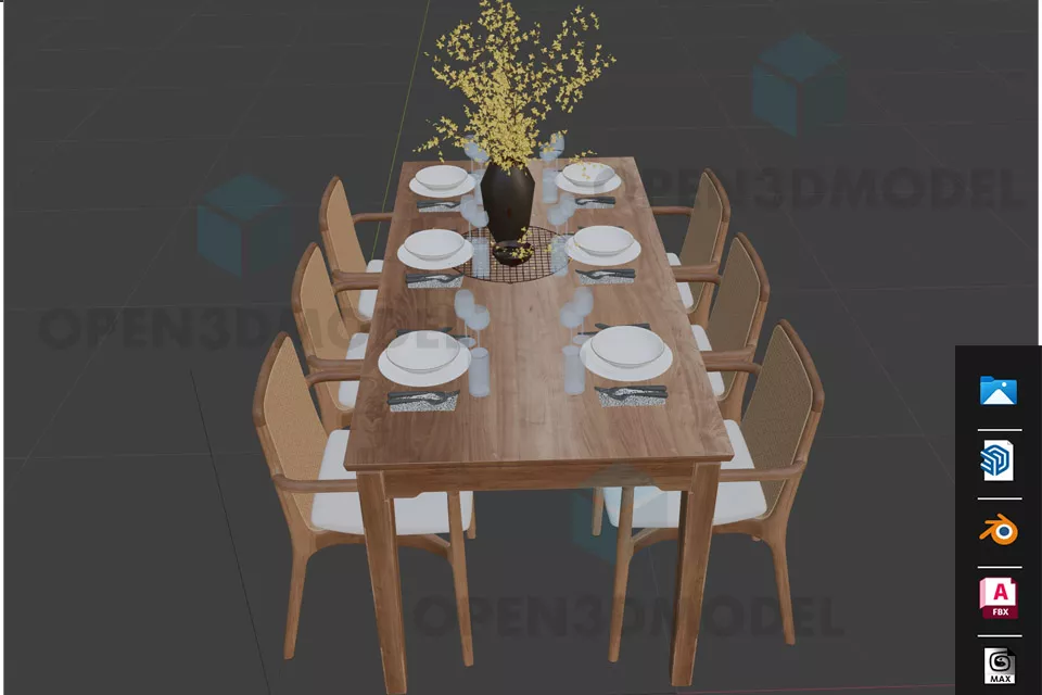 Square Seat, Inox Frame 3d model