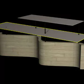 Modern Reception Furniture With Shef 3d model