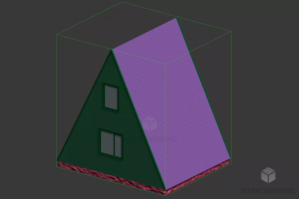 Cottage House Triangle Shape 3d model Cottage House Triangle Shape 3d model