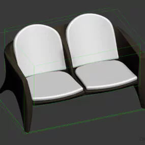 Brown Armchair With Plastic Cover 3d model