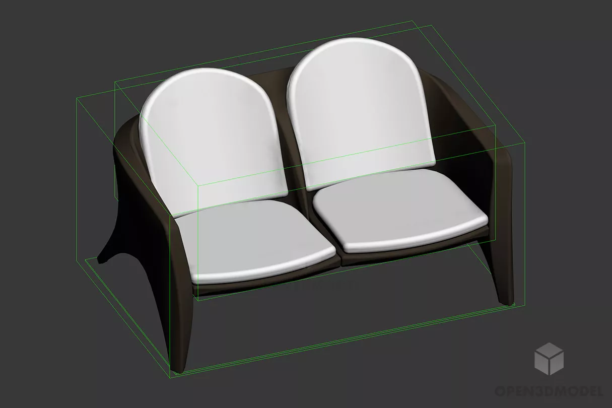 Elegant Fabric Armchair 3d model