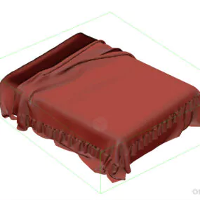 Bedroom Blanket Wrinkled 3d model