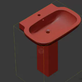 Common Sink Old Style With Cover Leg 3d model