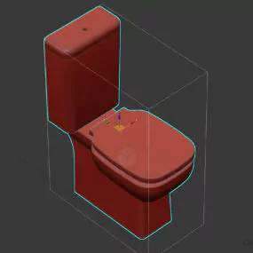Common Toilet Sanitary Old Style 3d model