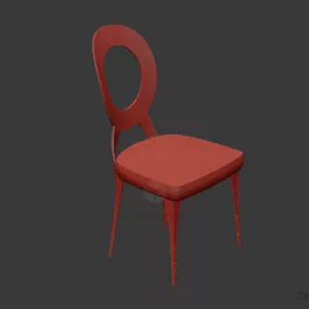 Restaurant Chair With Circular Panel Back 3d model