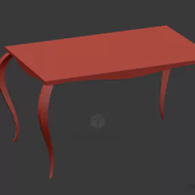 Living Room Table Curved Leg 3d model
