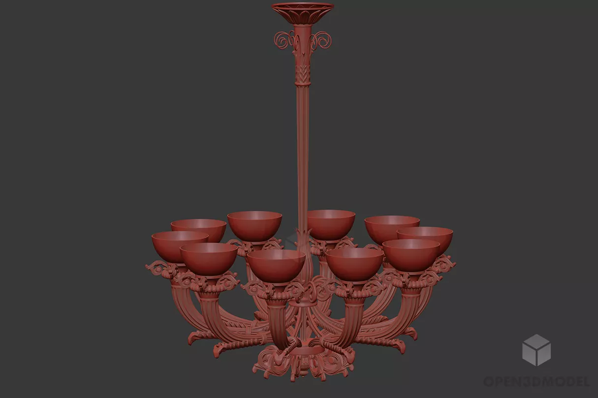 High Floor Lamp Crystal Square Shade 3d model