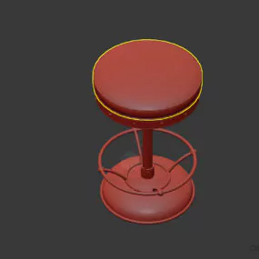 Golden Chair Bar Leather Top 3d model