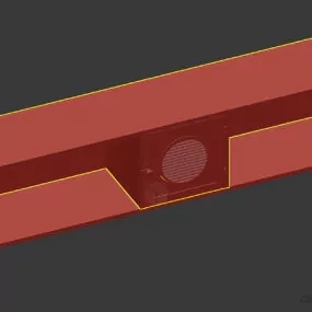 Red Wood Shelf 3d model