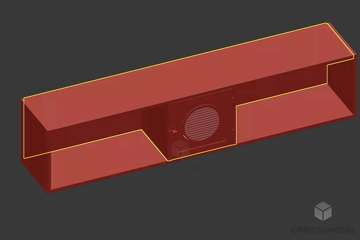 Red Wood Shelf 3d model Red Wood Shelf 3d model