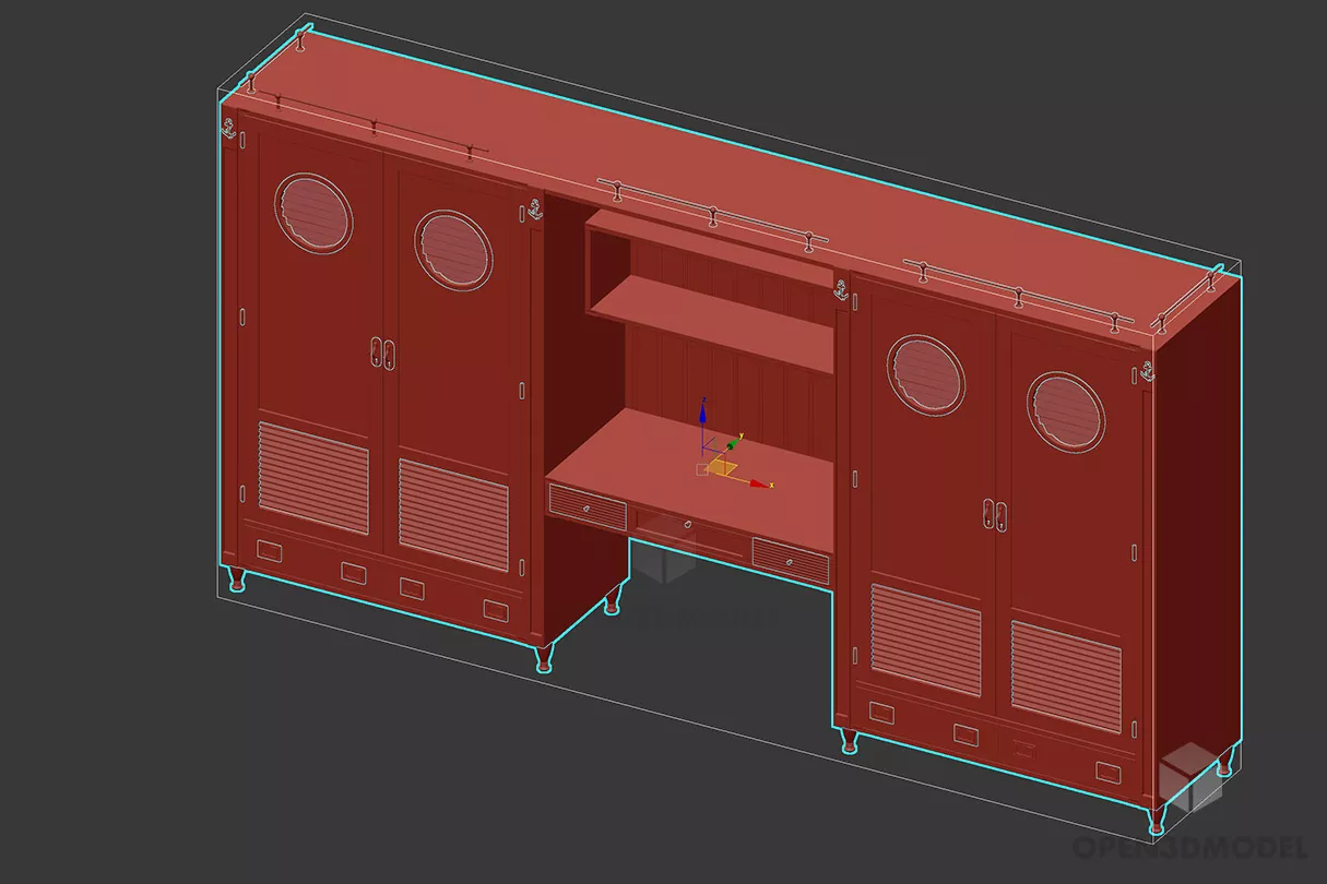 Wardrobe Shelf With Tv Cabinet 3d model Wardrobe Shelf With Tv Cabinet 3d model