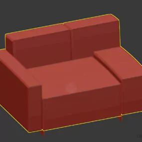 Upholstered Sofa Four Seats 3d model