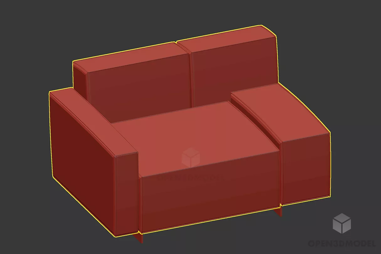Upholstered Sofa Four Seats 3d model Upholstered Sofa Four Seats 3d model