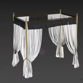 Poster Bed With Curtain 3d model