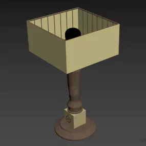 Bronze Table Lamp, Square Shde 3d model
