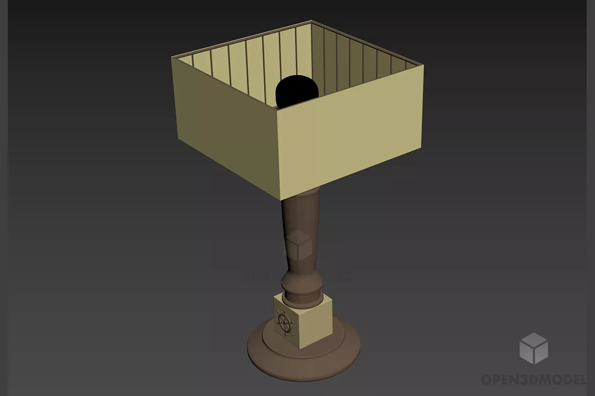 Elegant Round Stool Table 3d model