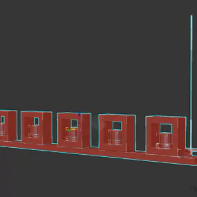 Five Square Lamp Shade, Modern Pendant Lamp 3d model