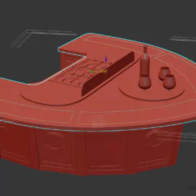 Curved Kitchen Island Cabinet 3d model
