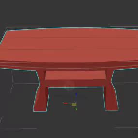 Smooth Edge Wood Table 3d model