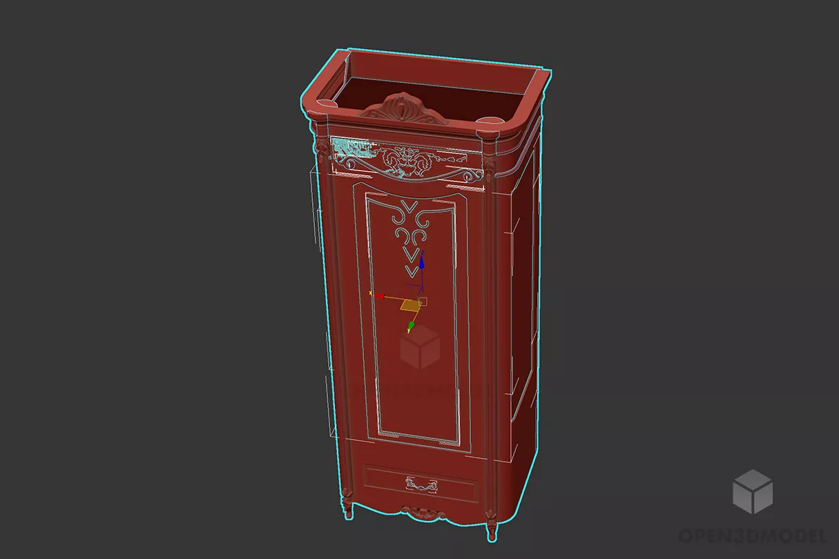 Glass Showcase For Market 3d model