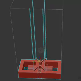 Pendant Lamp, Two Square Lamp Shade 3d model