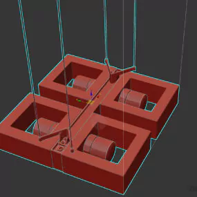 Square Lamp Shade Hanging Style 3d model
