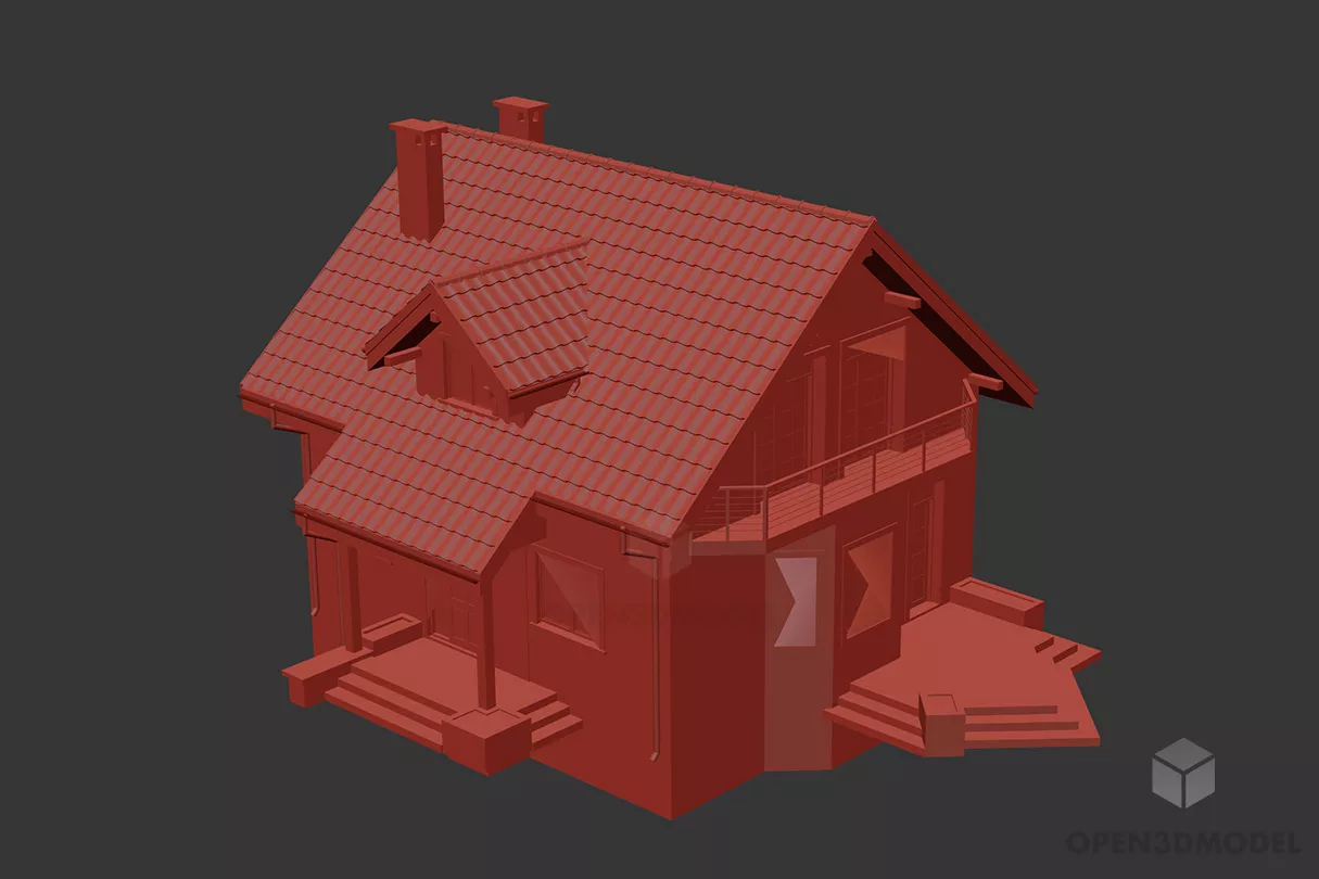 Western Apartment Building Fours Storey 3d model