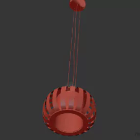 Rattan Ceiling Lamp, Sphere Lamp Shade 3d model