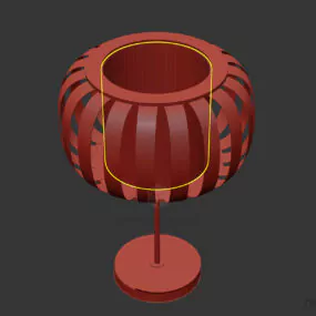 Rattan Table Lamp, Sphere Lamp Shade 3d model