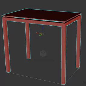 Glass Table, Steel Frame 3d model
