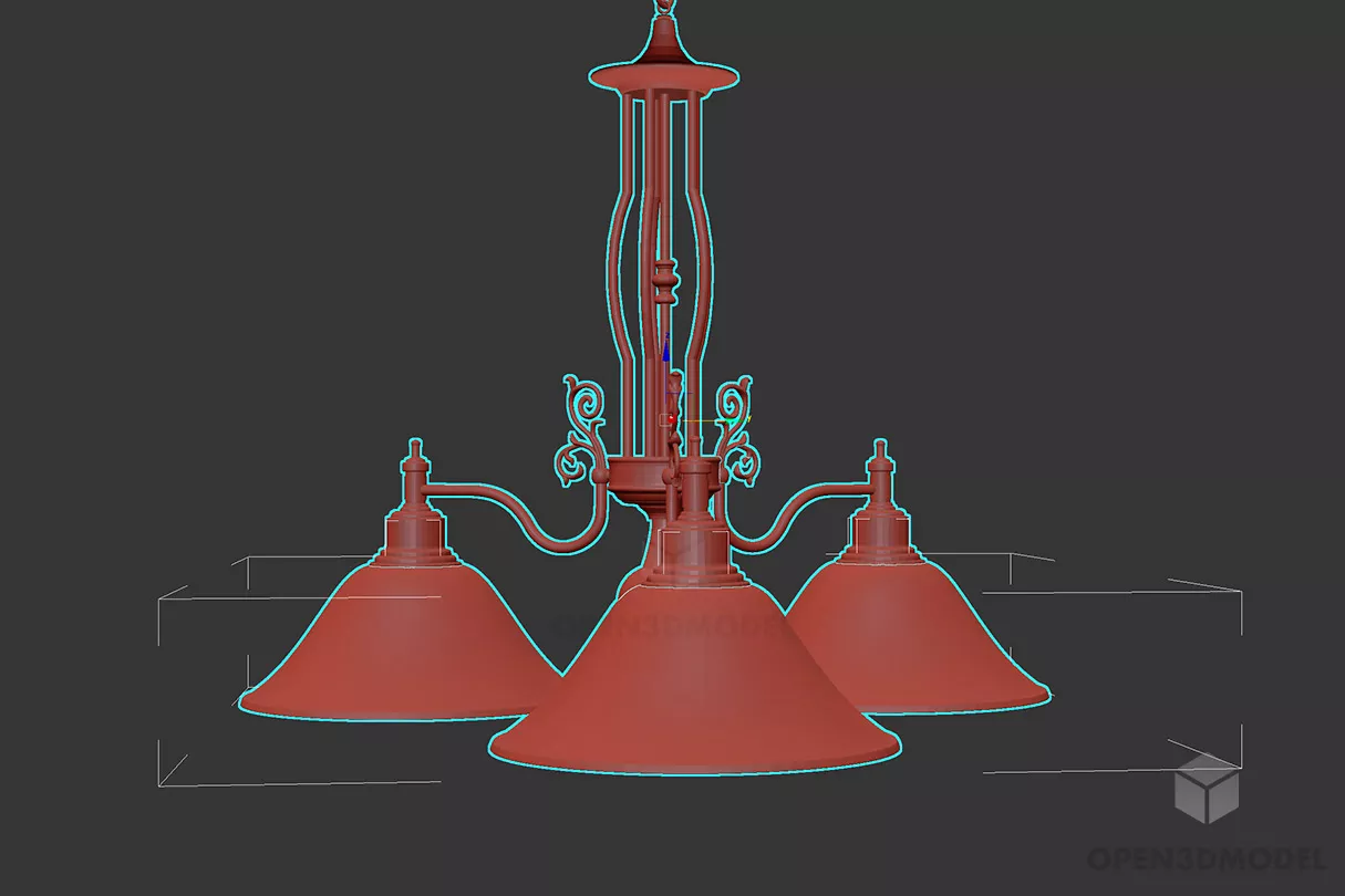 Floor Lamp With Cylinder Shade 3d model