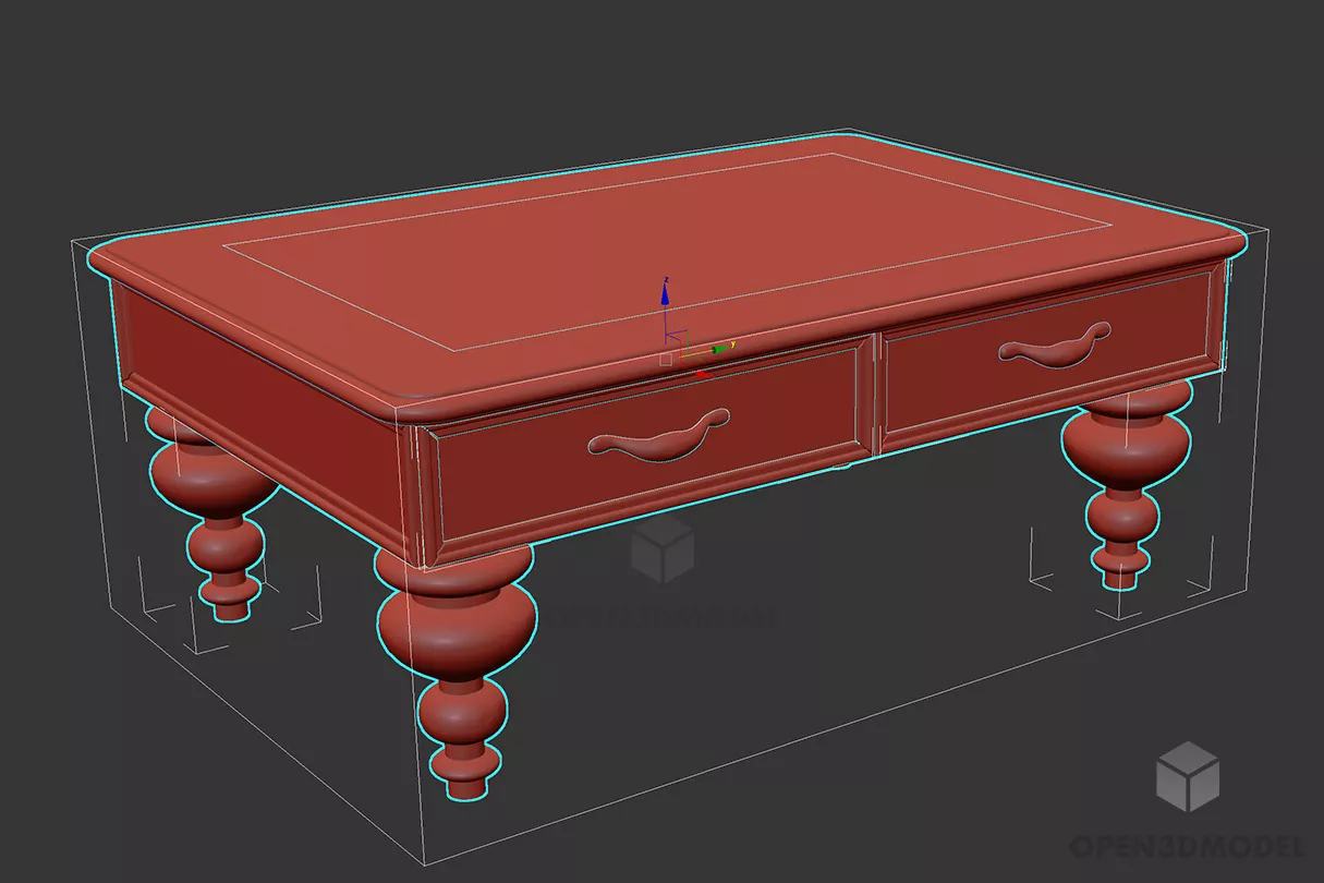 Glass Coffee Table Square Shape 3d model