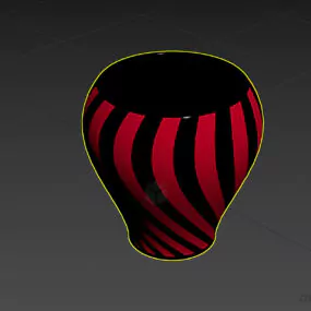 Porcelain Vase With Twist Texture 3d model