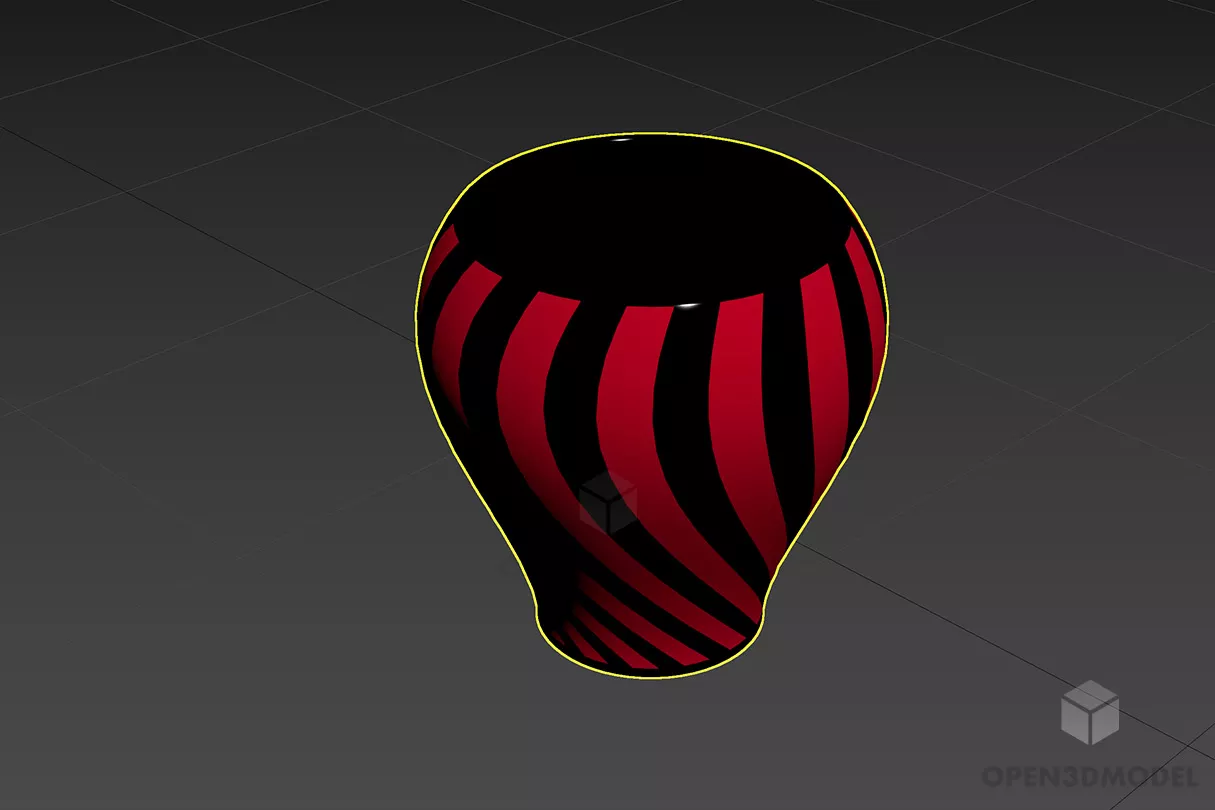 Porcelain Vase With Twist Texture 3d model Porcelain Vase With Twist Texture 3d model