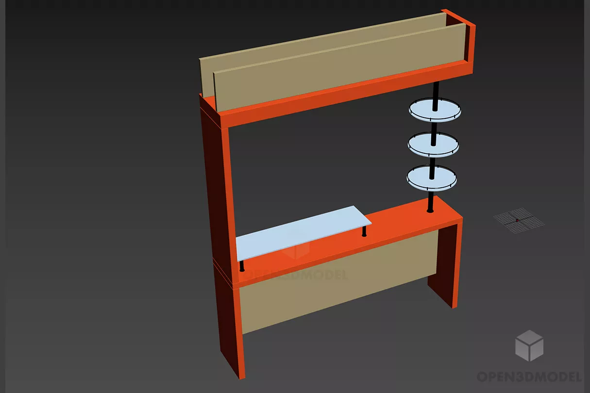 Brass Rack With Tray For Bathroom 3d model