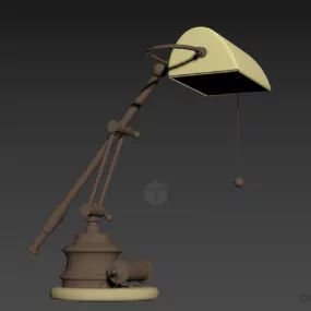 Brass Table Lamp, Antique Lamp 3d model