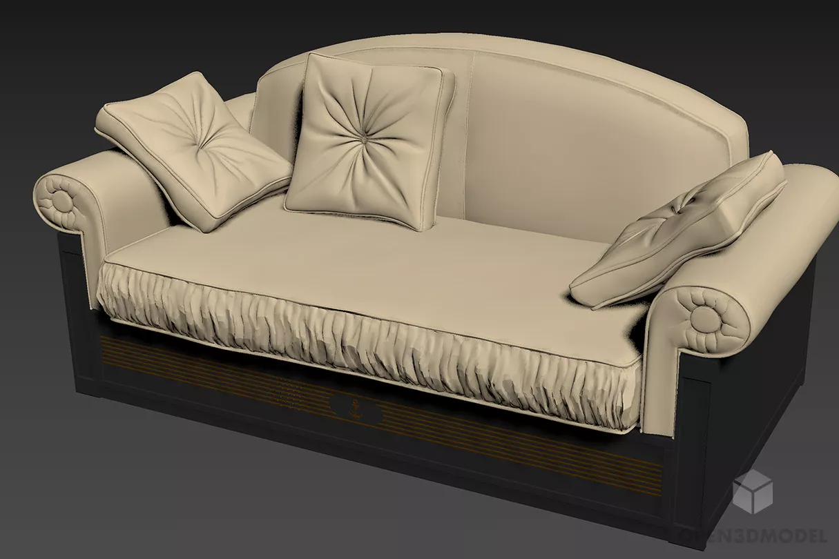 Smooth Edge Sofa Lukas, Upholstery Sofa 3d model