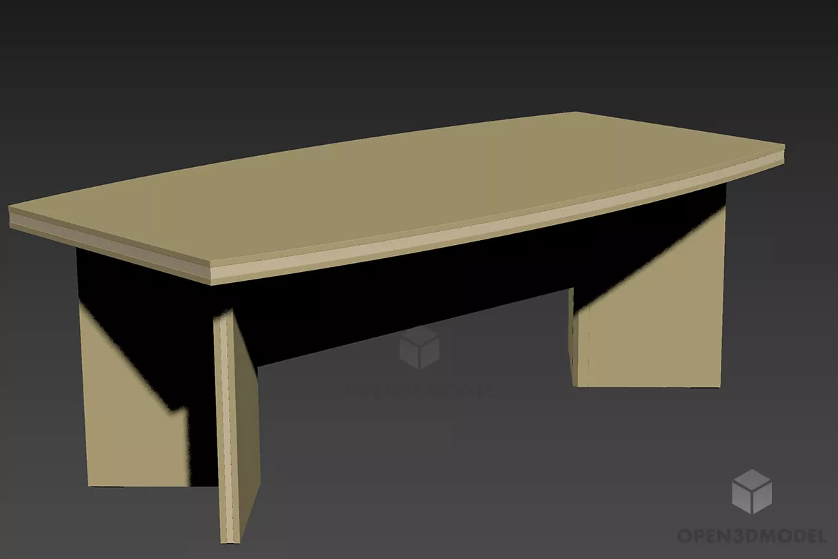 Square Coffee Table With Smooth Bezel 3d model