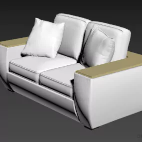 Two Seats Sofa Upholstered 3d model