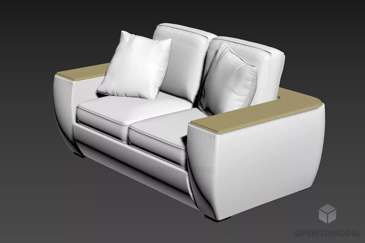Upholstery Sofa With Smooth Edge 3d model