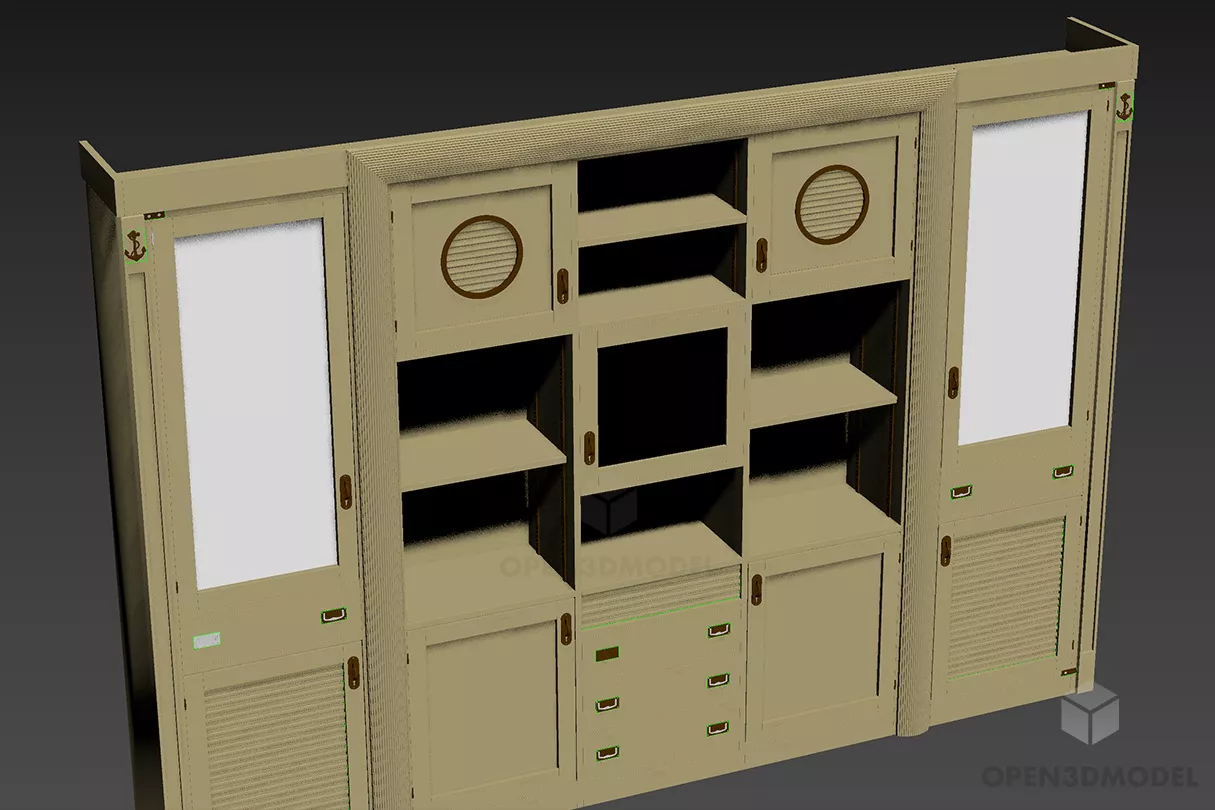 Ash Wooden Cabinet 3d model Ash Wooden Cabinet 3d model