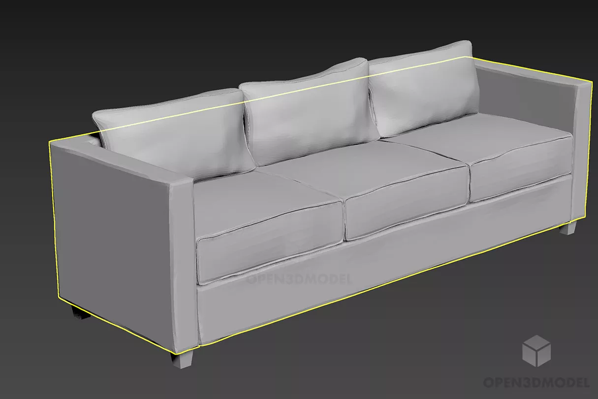 Upholstery Sofa Argus With Small Cushion 3d model
